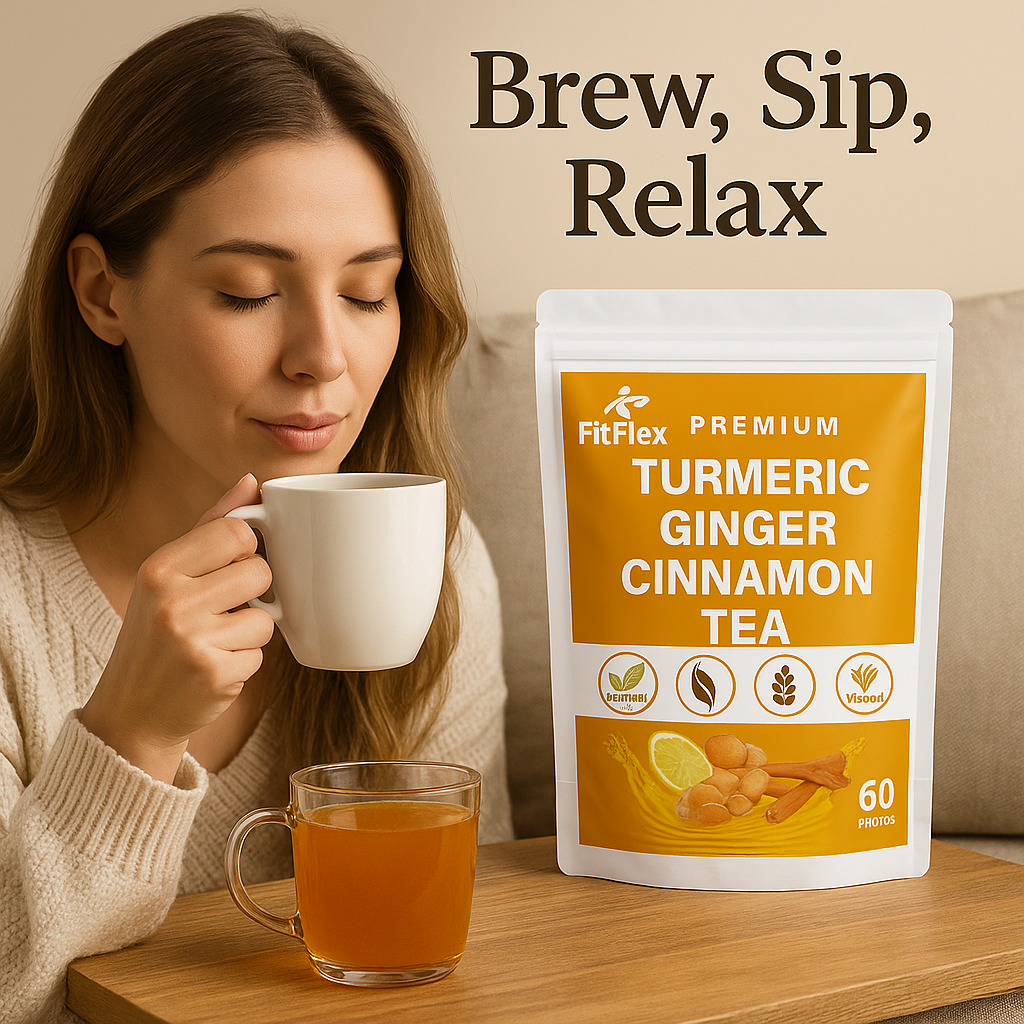 Turmeric Ginger Cinnamon Tea | Herbal Detox Tea | Caffeine-Free, Vegan