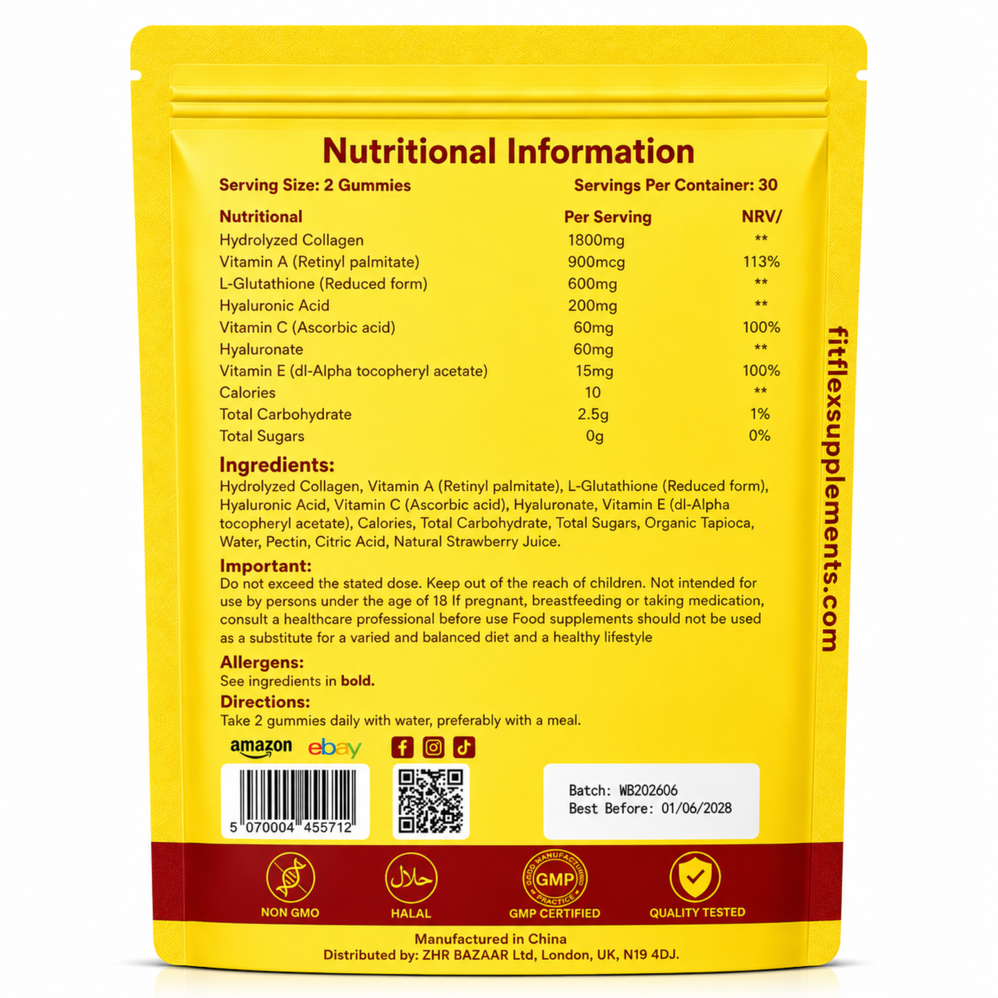 Collagen Gummies | Skin, Hair, Nails & Joints | 60 Gummies