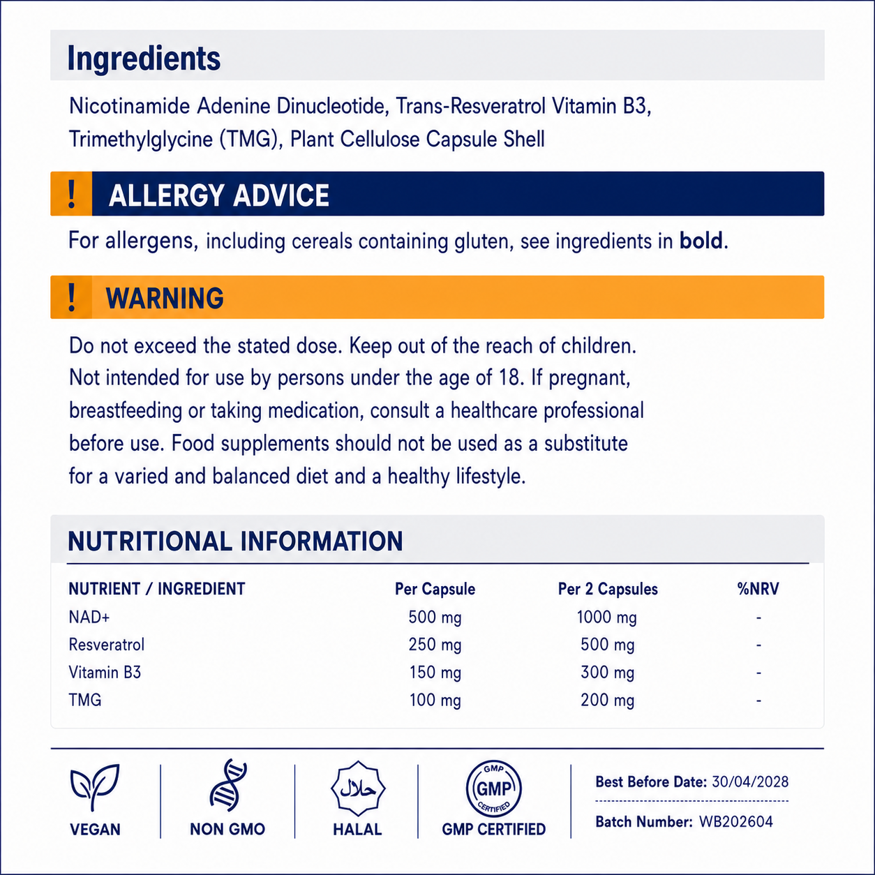 NAD+ Resveratrol | Energy & Healthy Aging Support