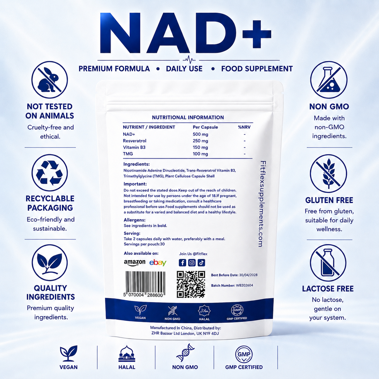 NAD+ Resveratrol | Energy & Healthy Aging Support