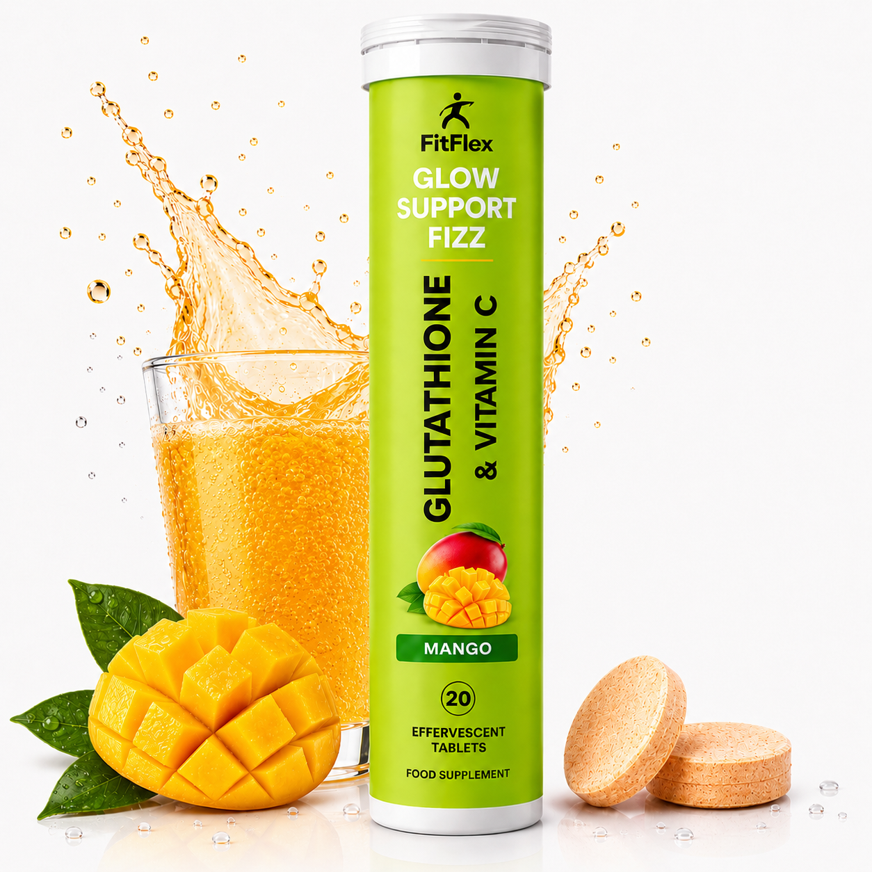 Skin Renew Fizz | Glutathione & Vitamin C | 20 Effervescent Tablets