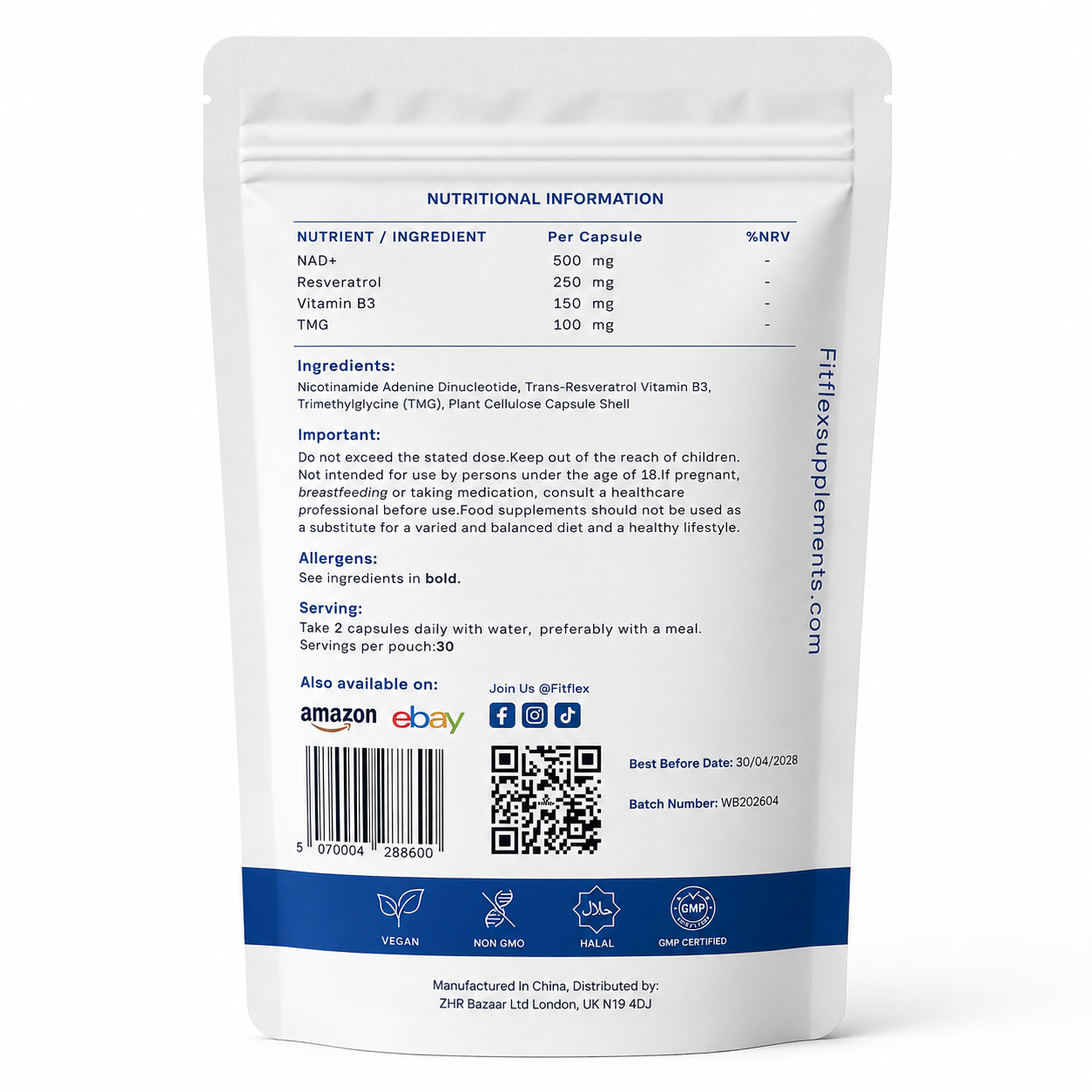 NAD+ Resveratrol | Energy & Healthy Aging Support