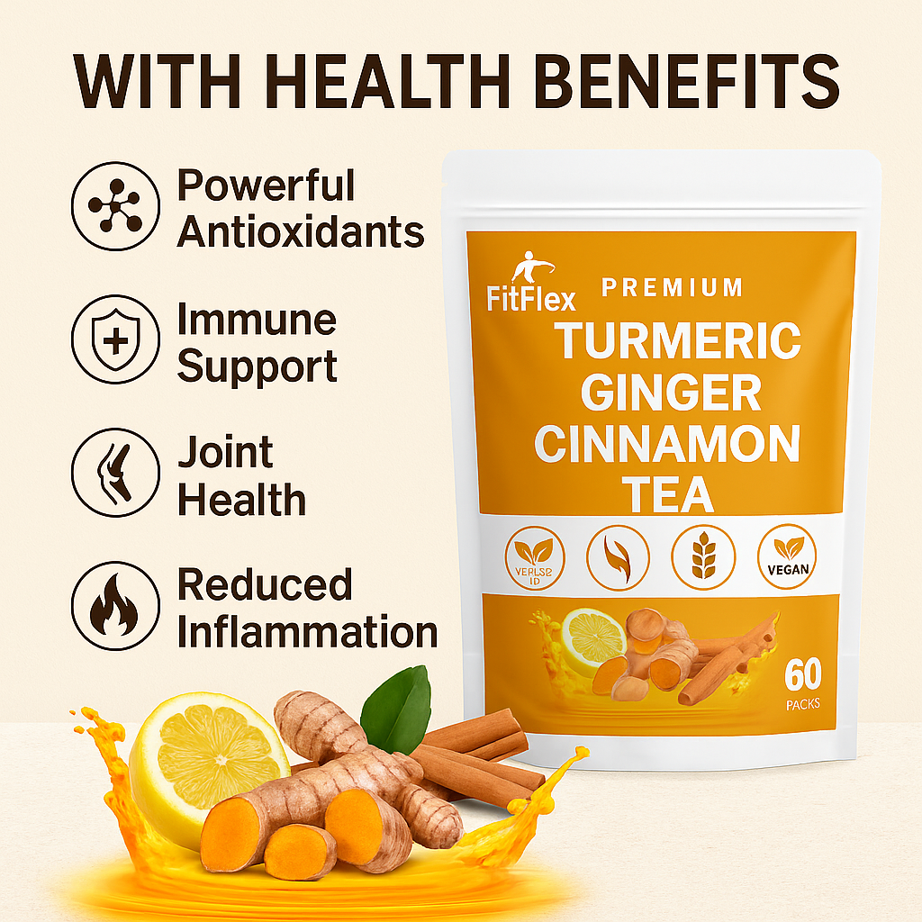 Turmeric Ginger Cinnamon Tea | Herbal Detox Tea | Caffeine-Free, Vegan