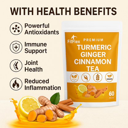 Turmeric Ginger Cinnamon Tea | Herbal Detox Tea | Caffeine-Free, Vegan