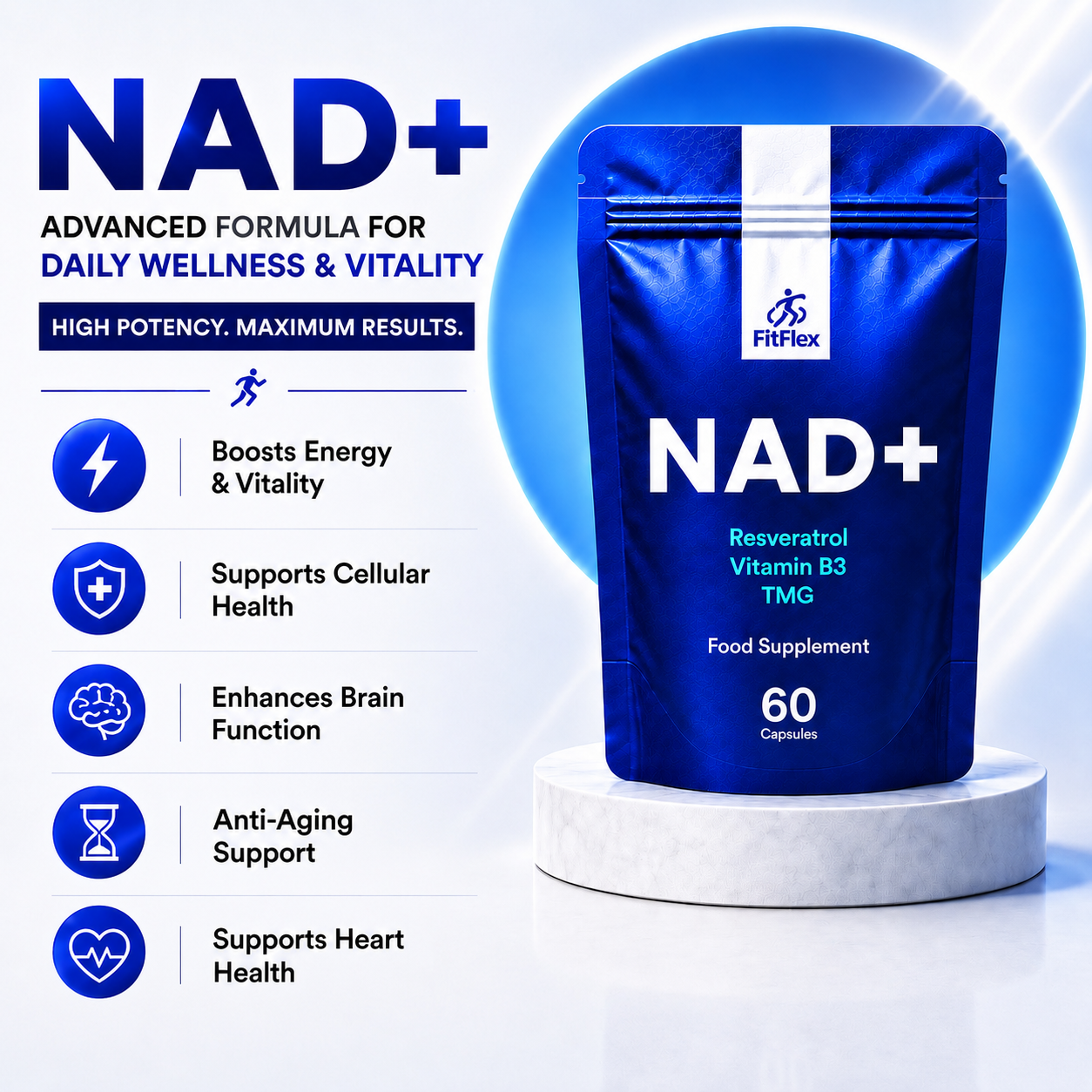 NAD+ Resveratrol | Energy & Healthy Aging Support
