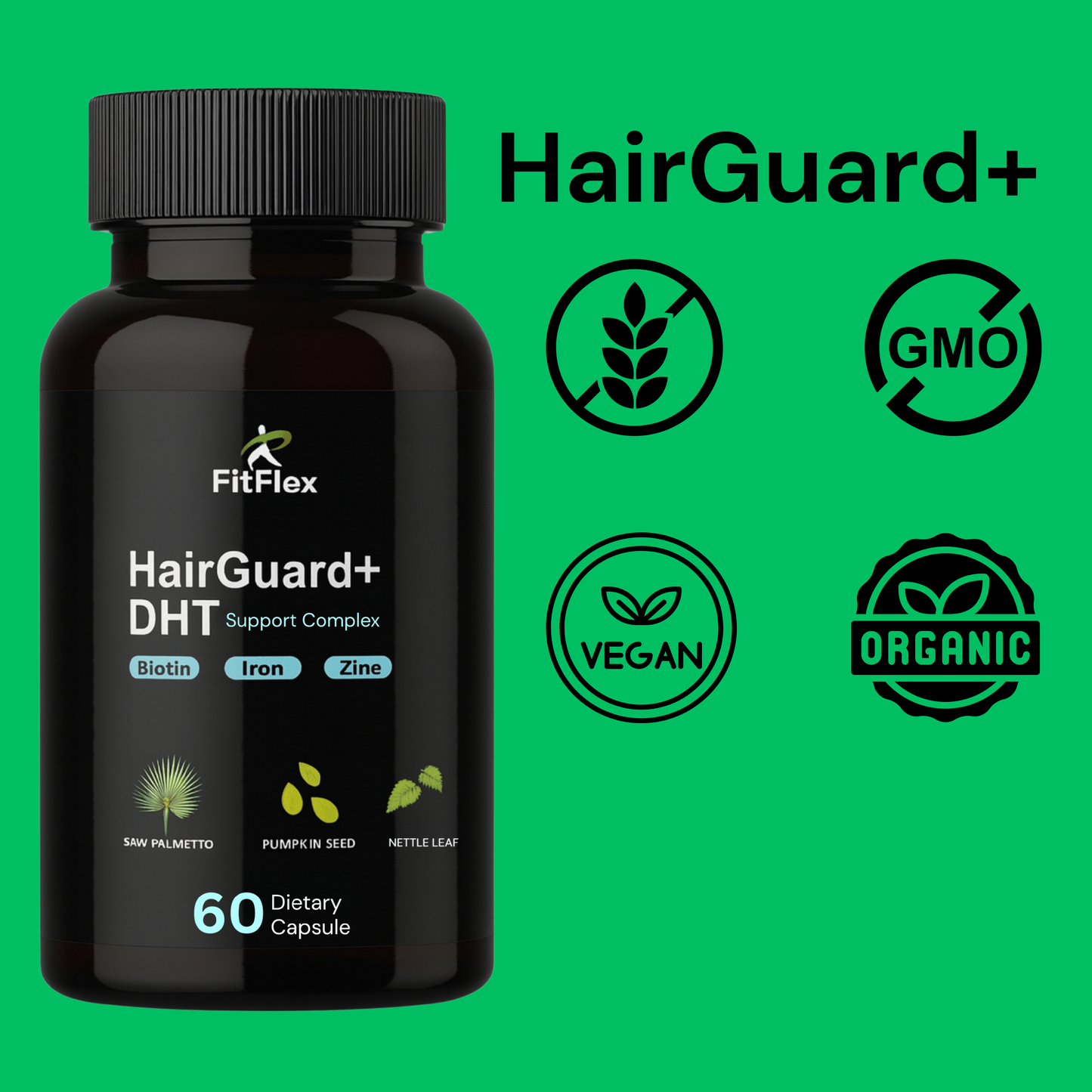 DHT Blocker Supplement | Biotin, Iron & Zinc | Hair Growth & Hair Loss Support