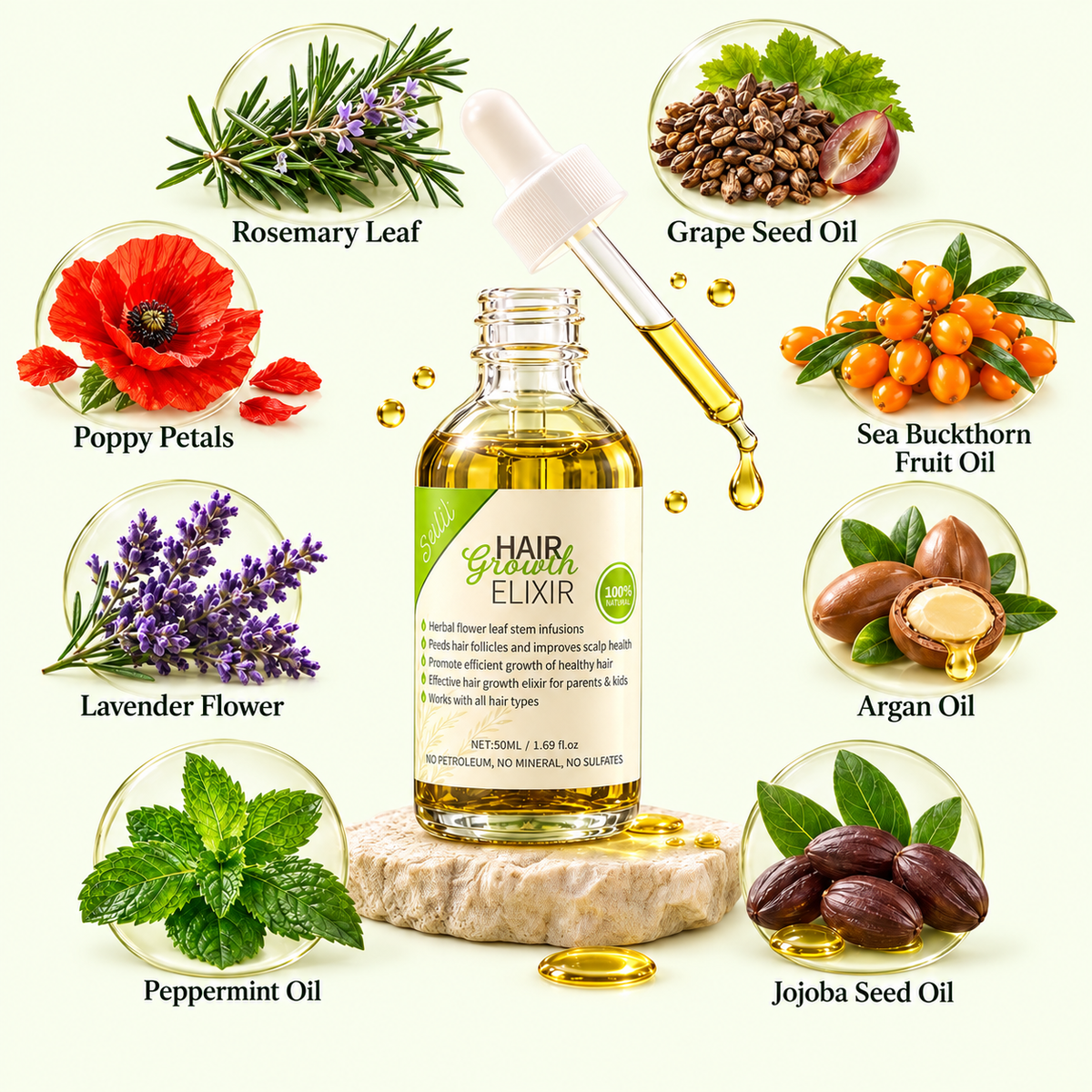 Rosemary Hair Growth Oil for Hair Thinning & Scalp care for all Hair Types