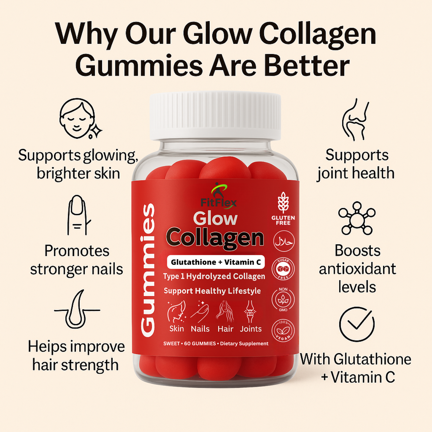 Collagen Gummies | Skin Hair Nails Vitamins
