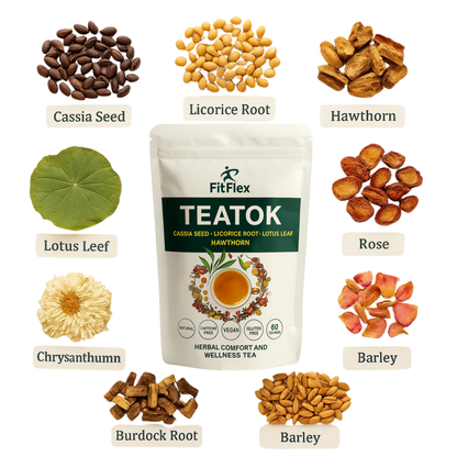 TEATOK Herbal Wellness Tea | Cassia Seed, Licorice Root, Lotus Leaf & Hawthorn | Caffeine-Free