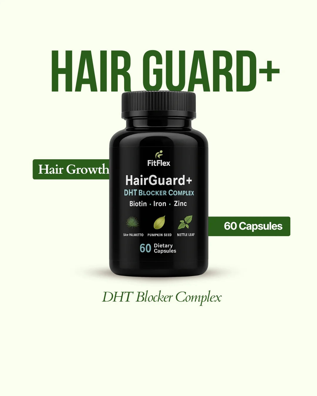 DHT Blocker Supplement | Biotin, Iron & Zinc | Hair Growth & Hair Loss Support